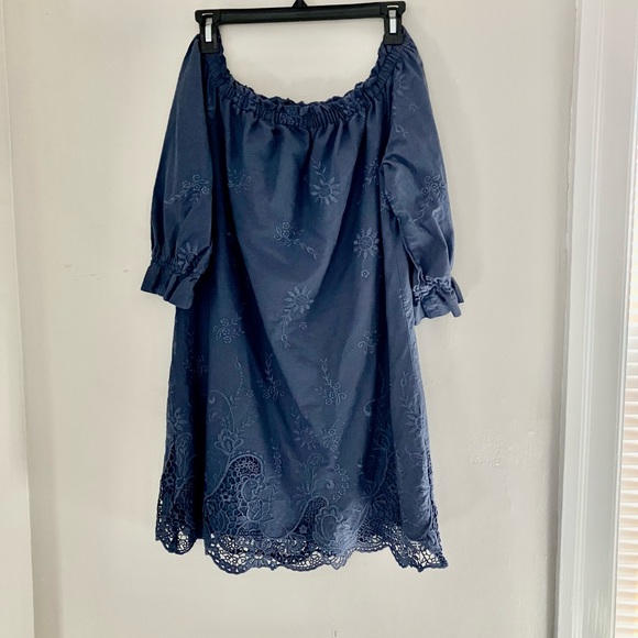 Abercrombie & Fitch Periwinkle Floral And Lace Dress Size Small - Picture 2 of 7